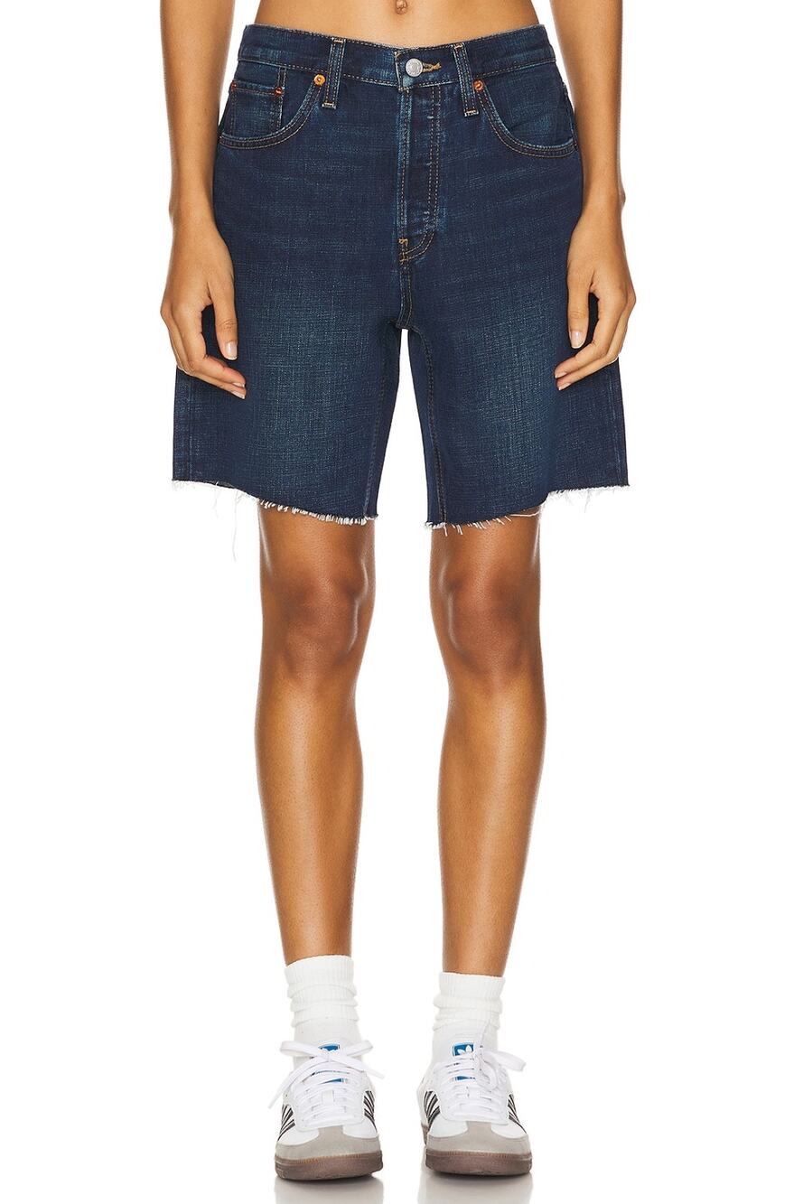 RE/DONE Cutoff Boyfriend Denim Shorts Blue Size 26